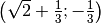 \left( \sqrt{2 } + \frac{1 }{3 } ; - \frac{1 }{3 }  \right)