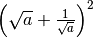 \left( \sqrt{a }   +   \frac{1 }{\sqrt{a } }  \right) ^{2 }
